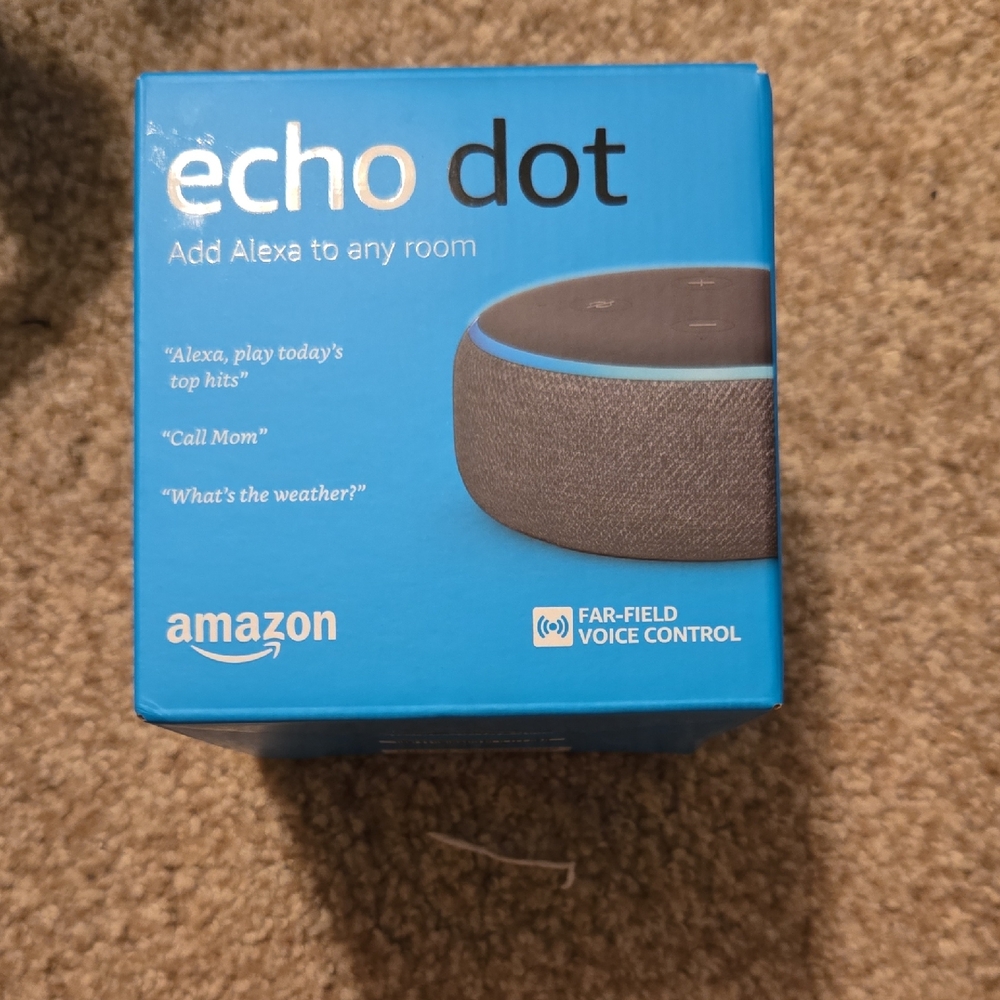Amazon Echo Dot in Blue and Gray